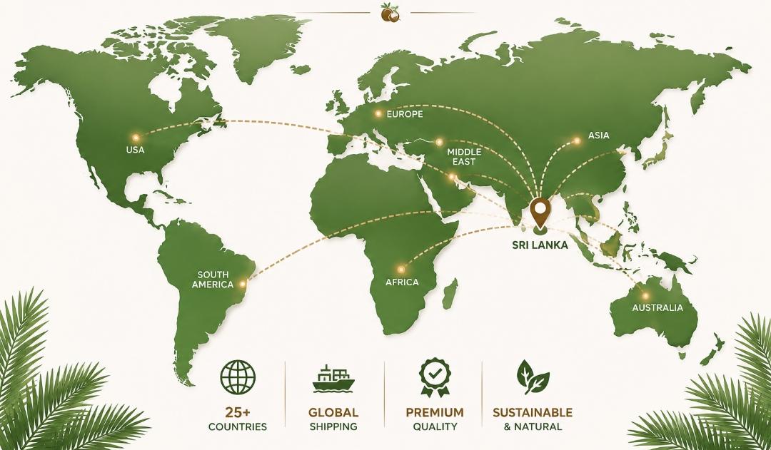 Map showing global export destinations